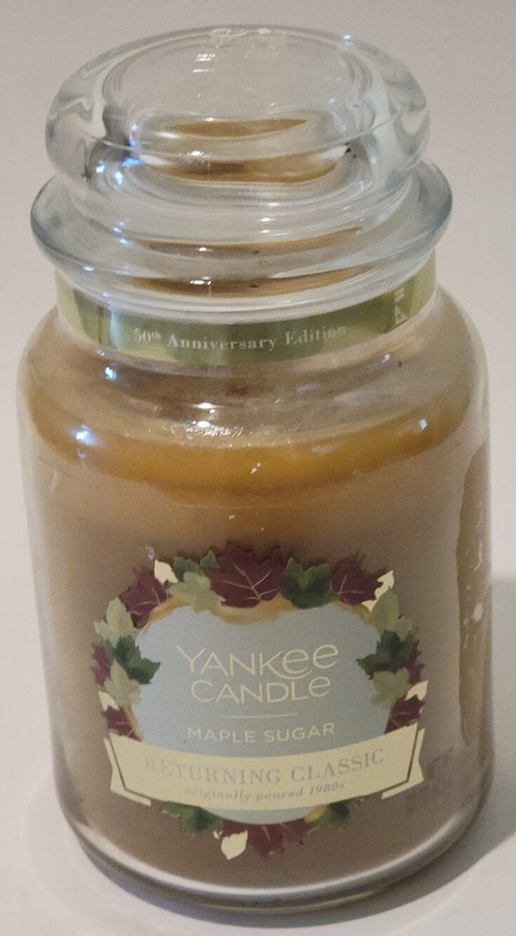 RETIRED Yankee Candle 50th Anniversary Maple Sugar Returning Classic 22 Oz Jar